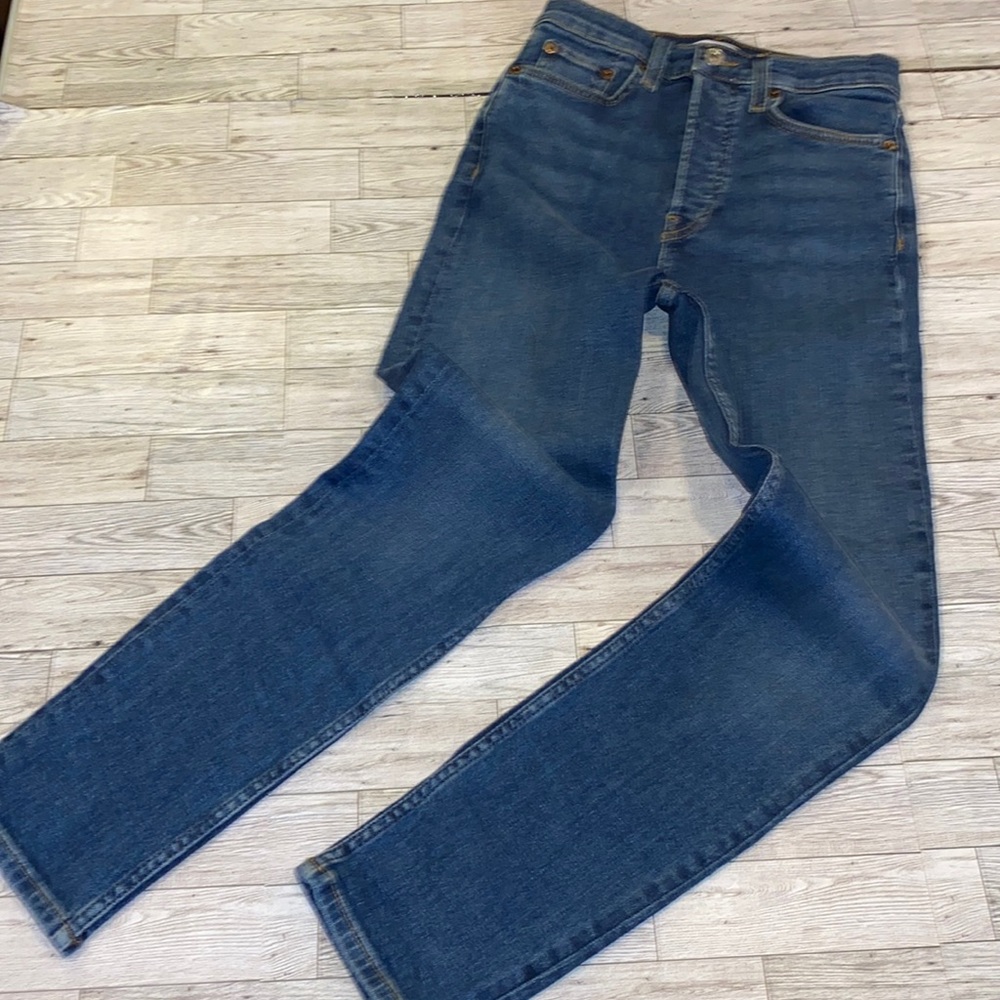 Re/Done Originals Button Fly Ultra High Rise Crop Jeans Size 26